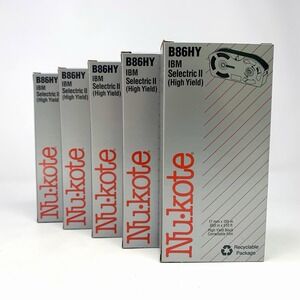 Lot of 5 Nu-Kote B86HY IBM Selectric II High Yield Typewriter Ribbons Black